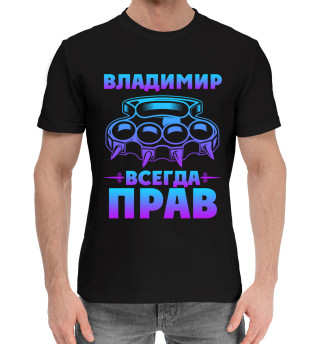 Мужская хлопковая футболка Владимир всегда прав
