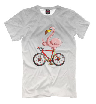 Flamingo Riding a Bicycle