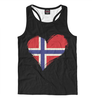 Мужская майка-борцовка Сердце Норвегии (флаг)